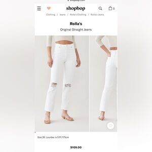 Rolla’s High Rise Straight white jean